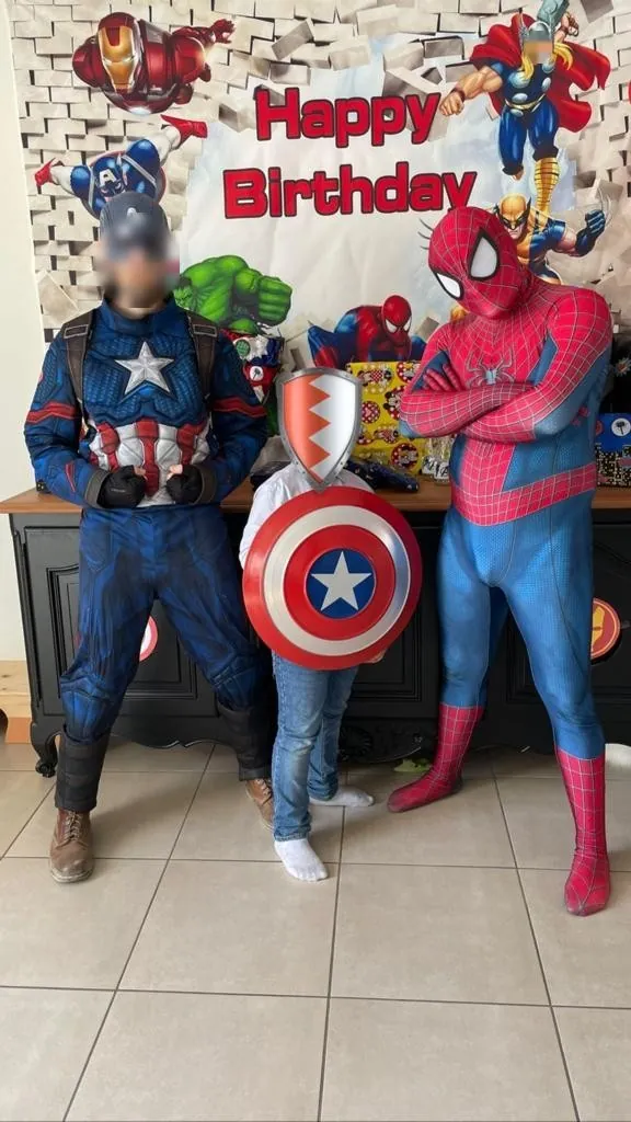 Anniversaire super-héros avec Captain America et Spiderman